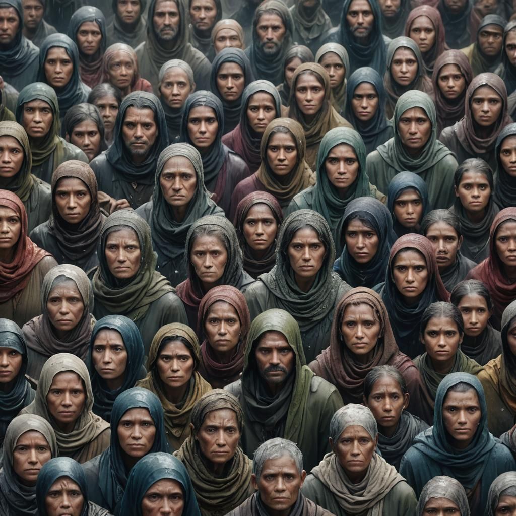 Watery Army: Hyperrealistic Portrait in Deep Color