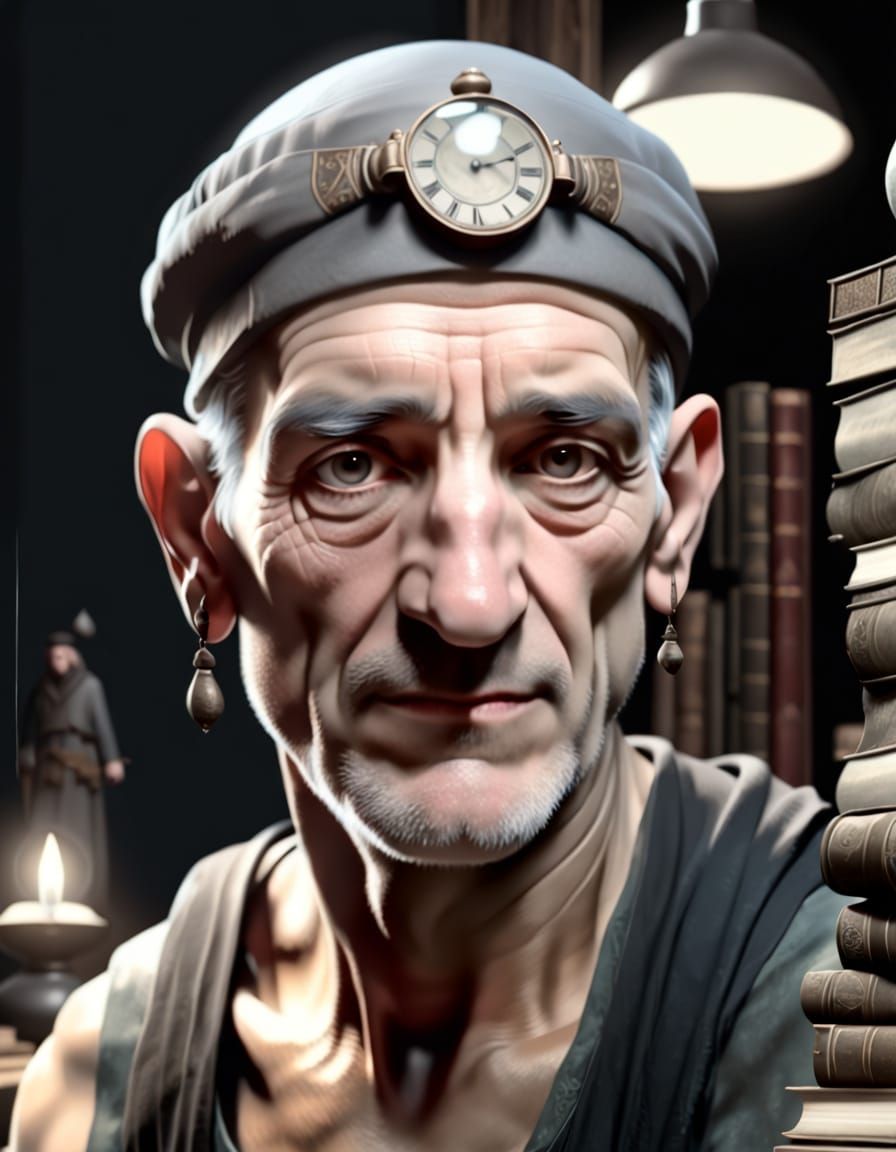 Surrealist Scholar Unveils Ancient Secrets in Enchanted Libr...