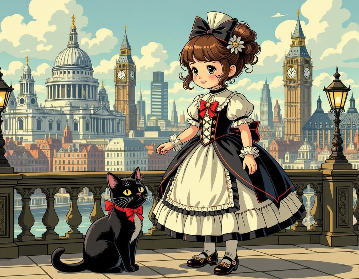 Steampunk London Adventure in Anime Style