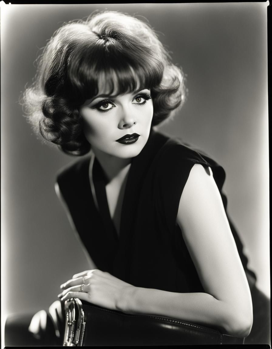 Clara Bow: Vintage Hollywood Portrait in Black and White