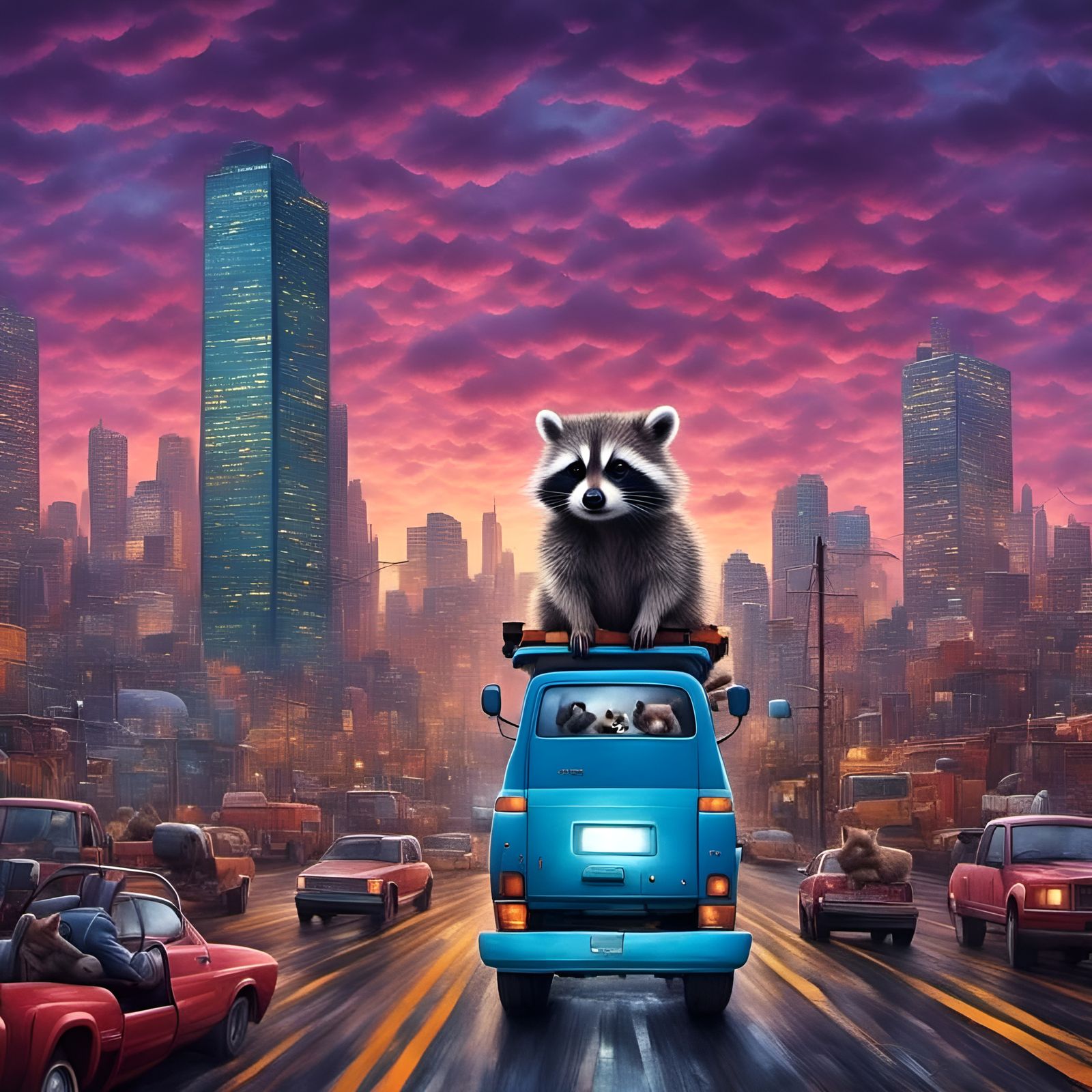 We Let Him Ride on Top Because He is Too Big to Fit Inside and We Want to Drive in the Raccoon Lane