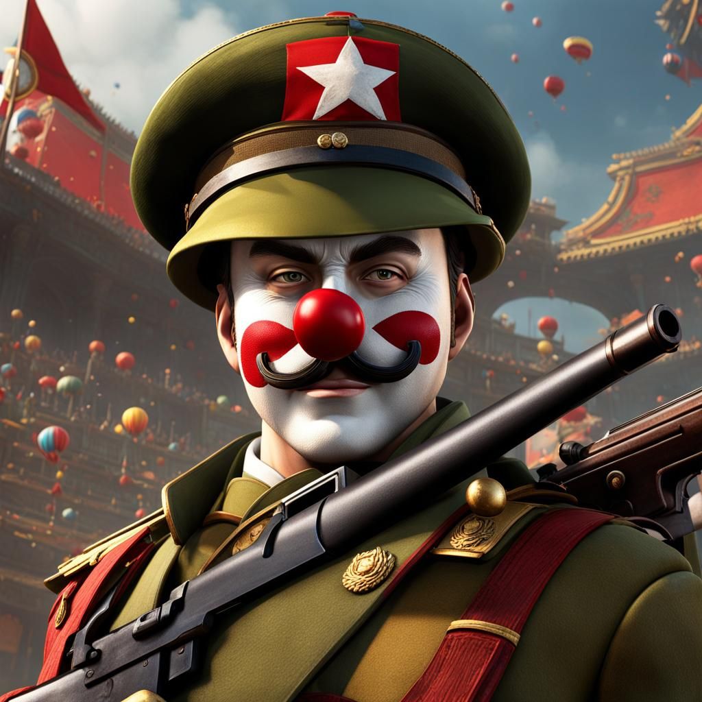 Clown Warriors in Epic 3D Game Cinematic