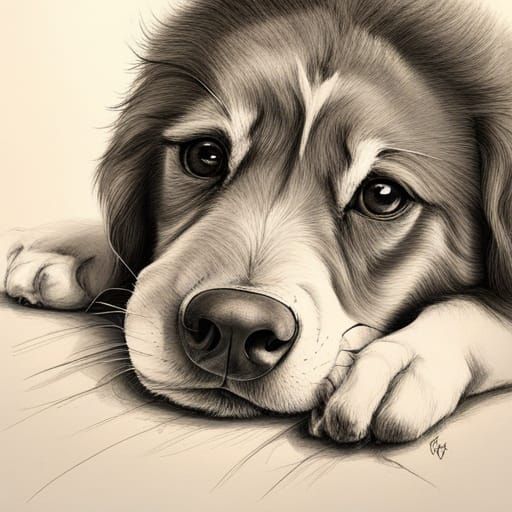 Cute Baby Animals: Minimalist Charcoal Drawing