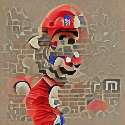Stylized Plumber Character in Retro Video Game Style