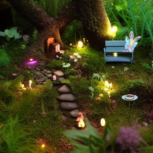 Ethereal Fairy Garden in Sci-Fi Space Habitat