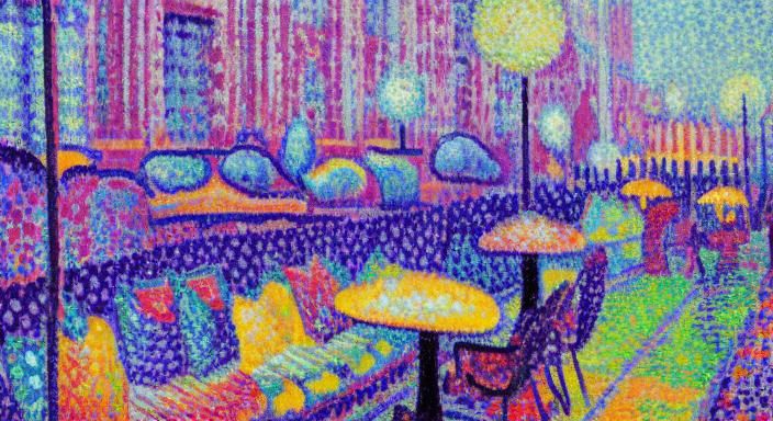 Pointillist Portrait in Neo-Impressionism Style