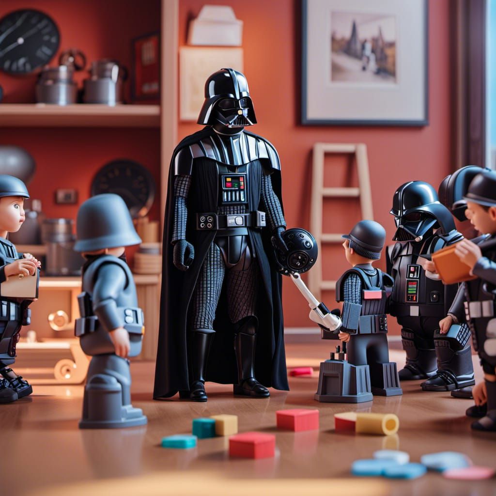 Darth Vader's Daycare: Hyperrealistic Digital Art
