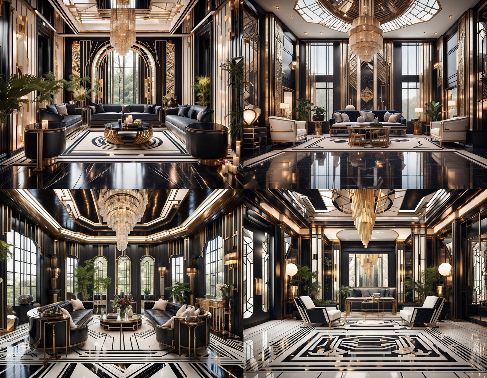 Geometric Art Deco Mansion in Digital Art