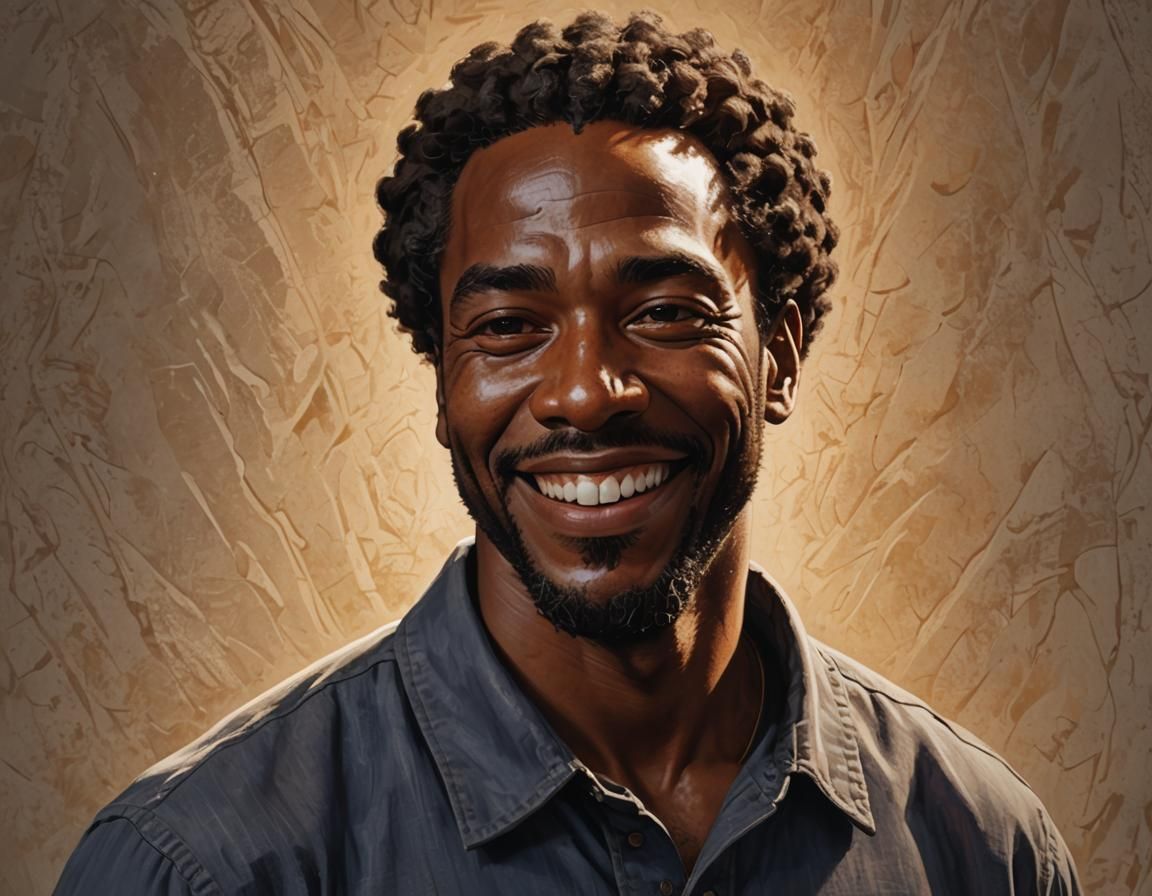 Smiling Man Portrait in Dynamic Lighting