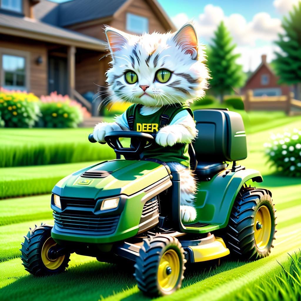Mowing Kitten