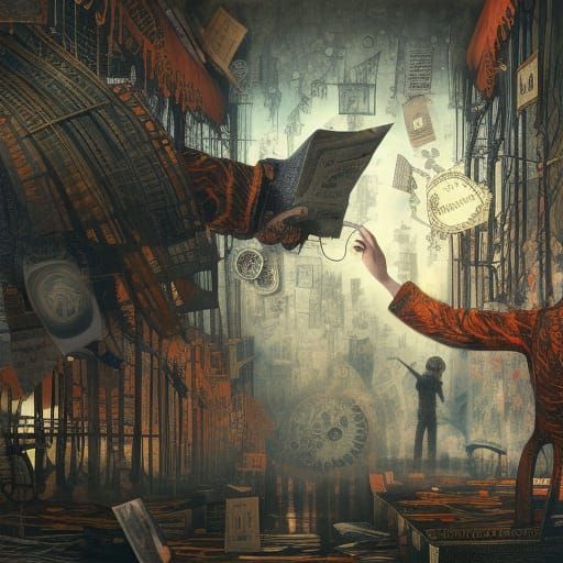 Dadaism Workers in Mixed Media Technique