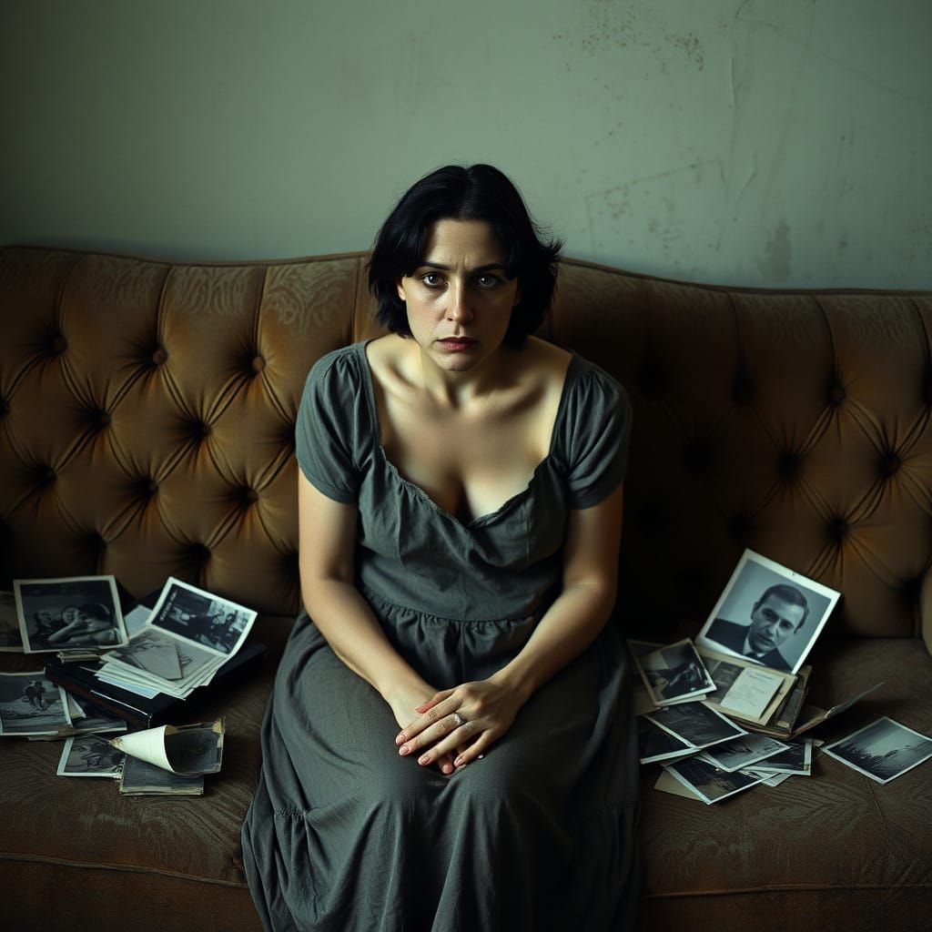 A Woman's Introspective Moment of Resilience