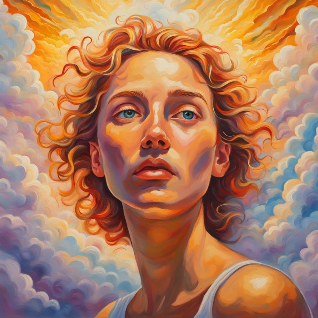 Angel Number 1717 Manifestation in Surreal Oil Painting