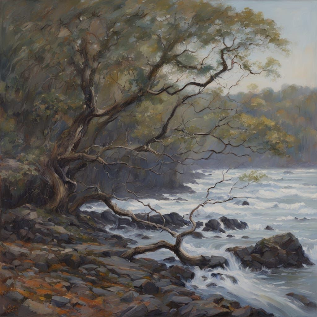 Ethereal Landscape at Sunset