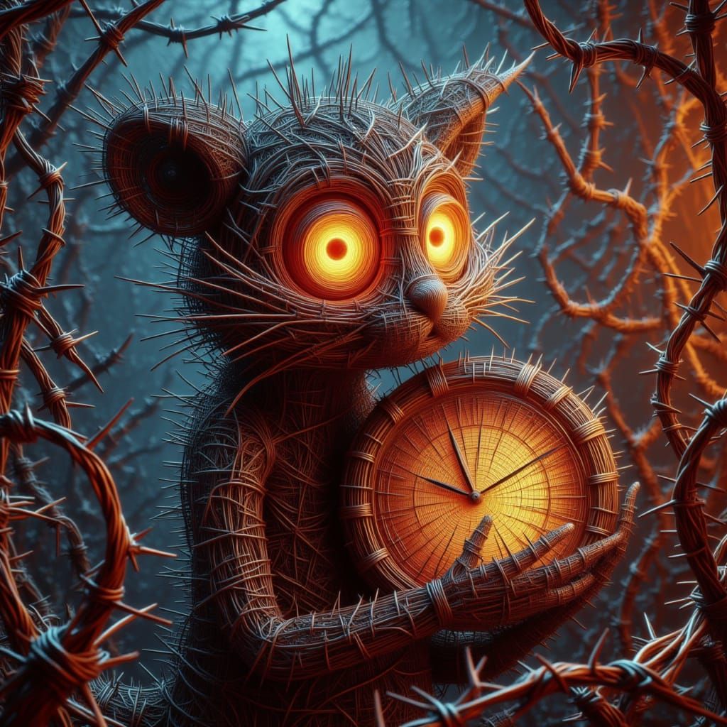 Cute Creature Holding a Clock