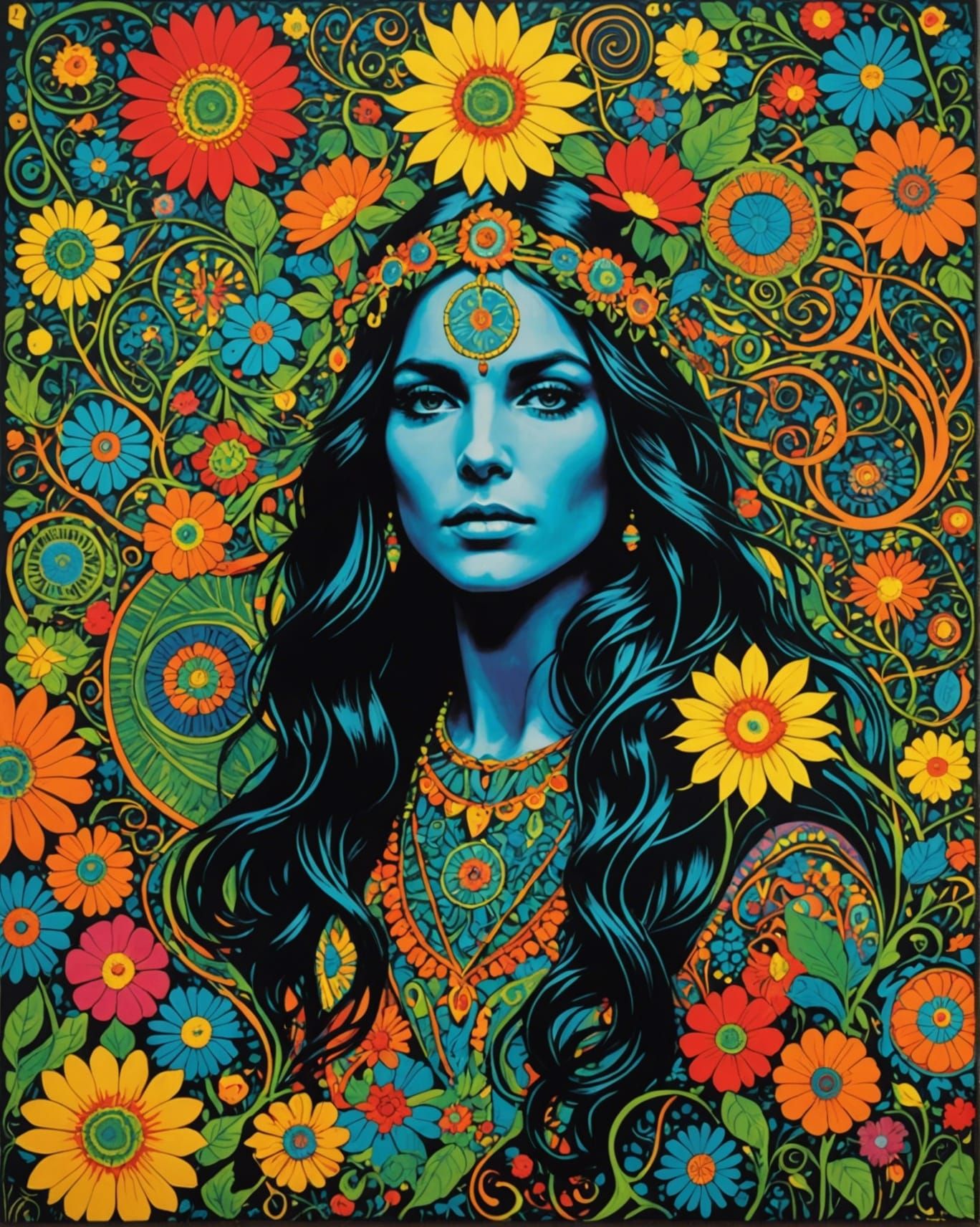 Entangled Vibrant Hippy Poster Art of the 1960s