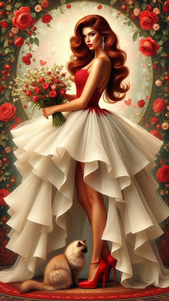 Elegant Woman in Art Nouveau Style