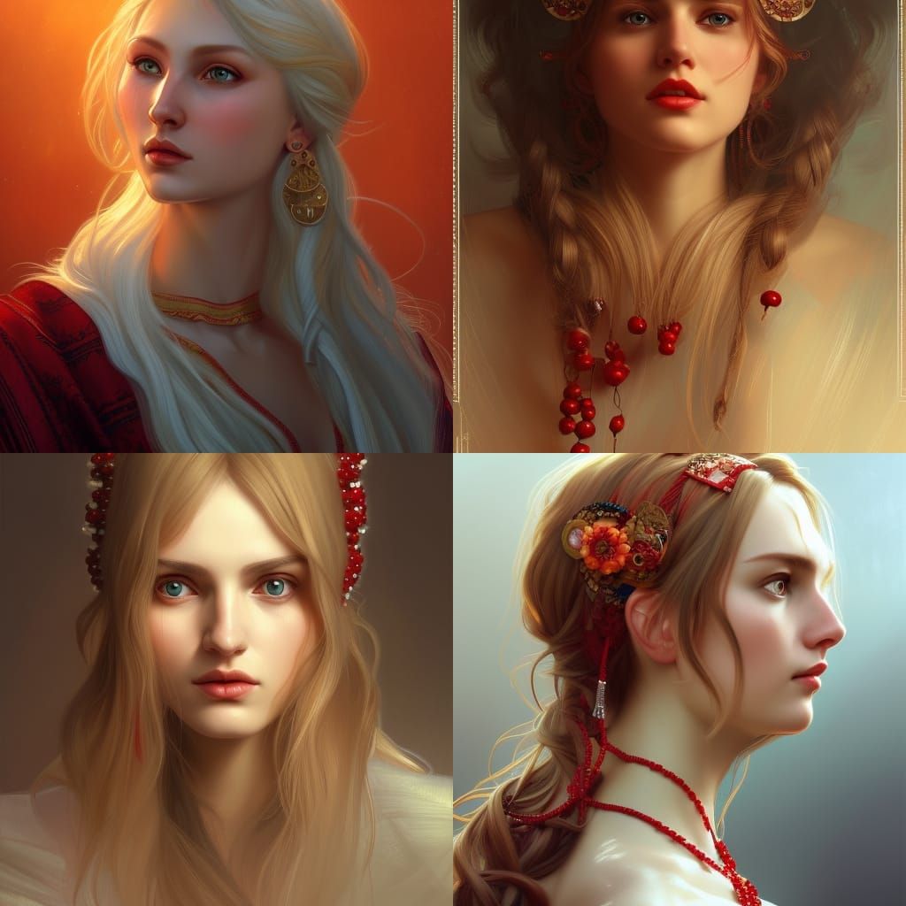 Slavic Beauty in Folk Style: 8K Portrait