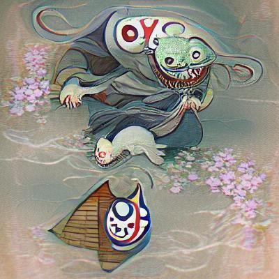 Yokai Figure in Japanese Art Style