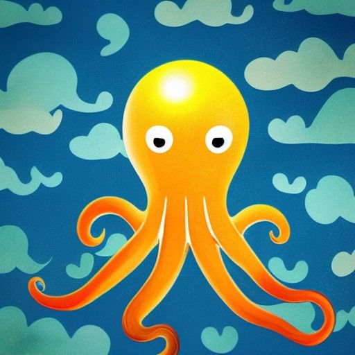 Cute Octopus in Divine Sunshine