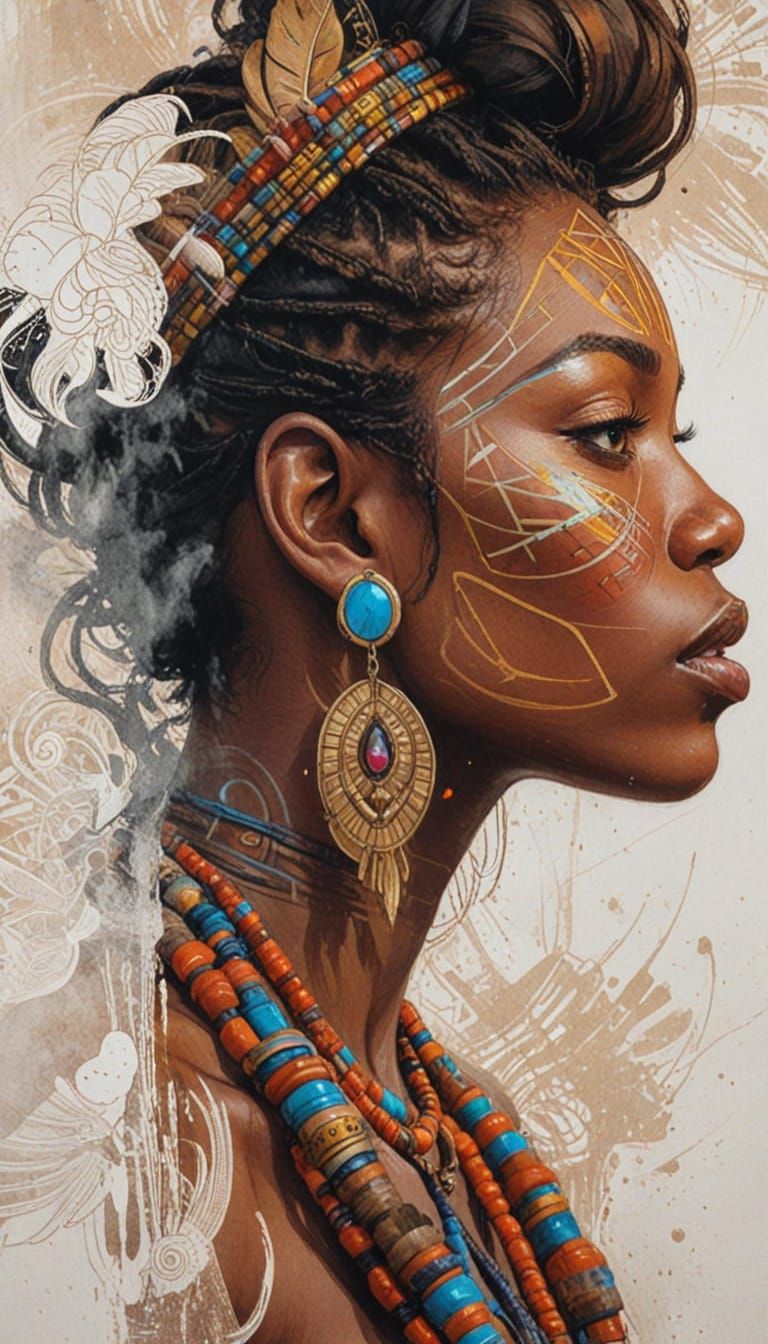 African Beauty in Dreamy Impressionist Portraiture