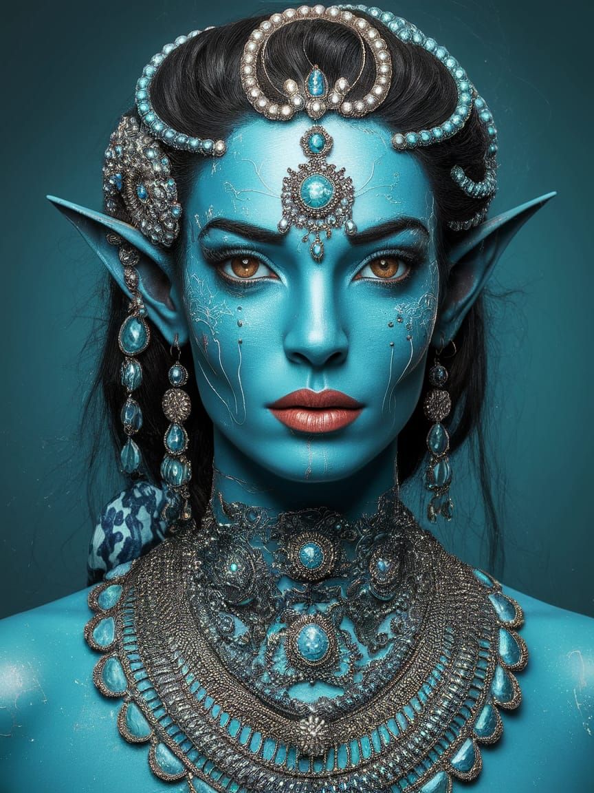 Ethereal Goddess in Vibrant, Dreamlike Art