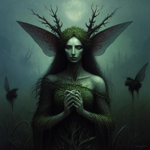 Ethereal Fairy in Dark Surrealist Style