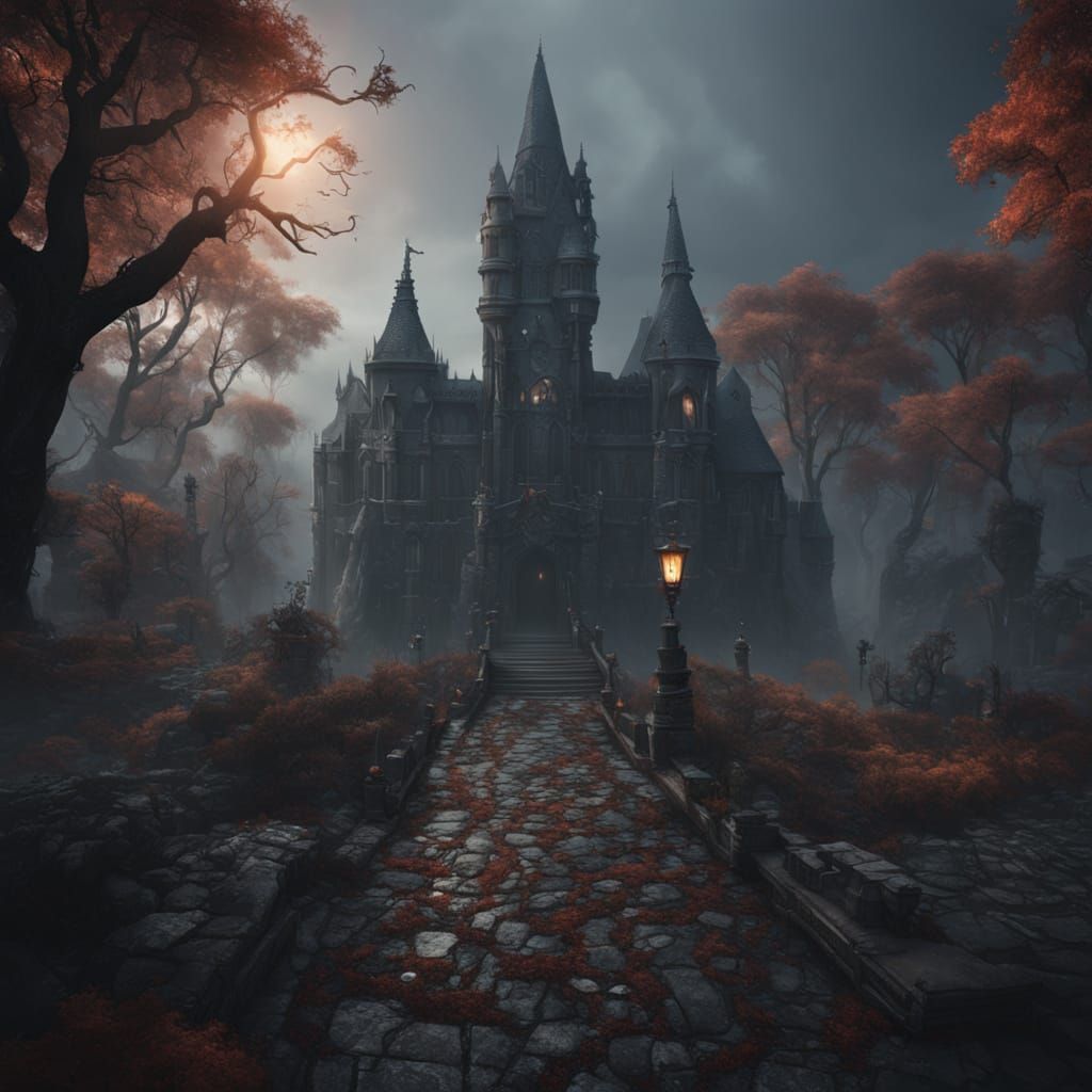Detailed Matte Painting of a Mist Vampire