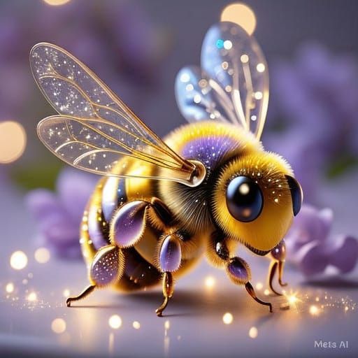 Glass Bee in Hyper-Realistic Digital Art