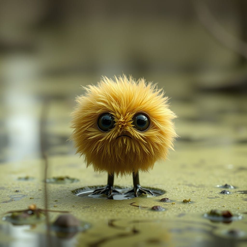 Surreal Swamp Scene in Claymation Style