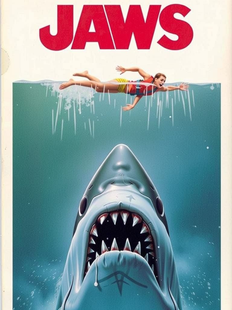 Humorous Inflatable Shark Parody Art