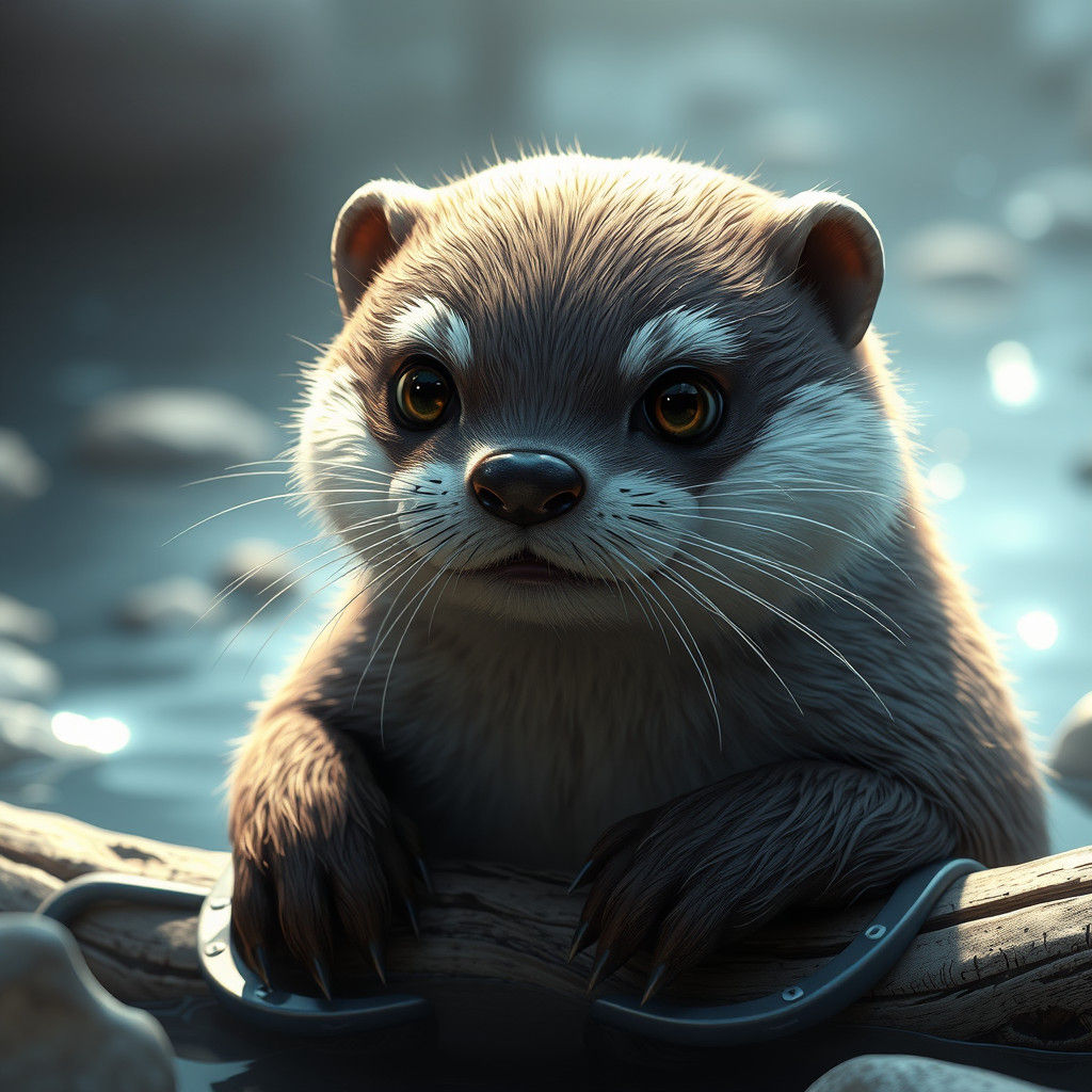 Detailed 3D Anime Otter Inspired by Genshin Impact