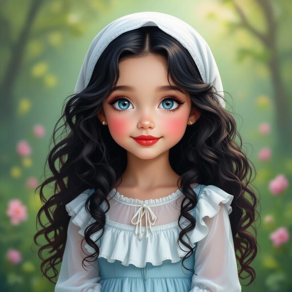 Smiling Russian Girl in Springtime Fantasy Art