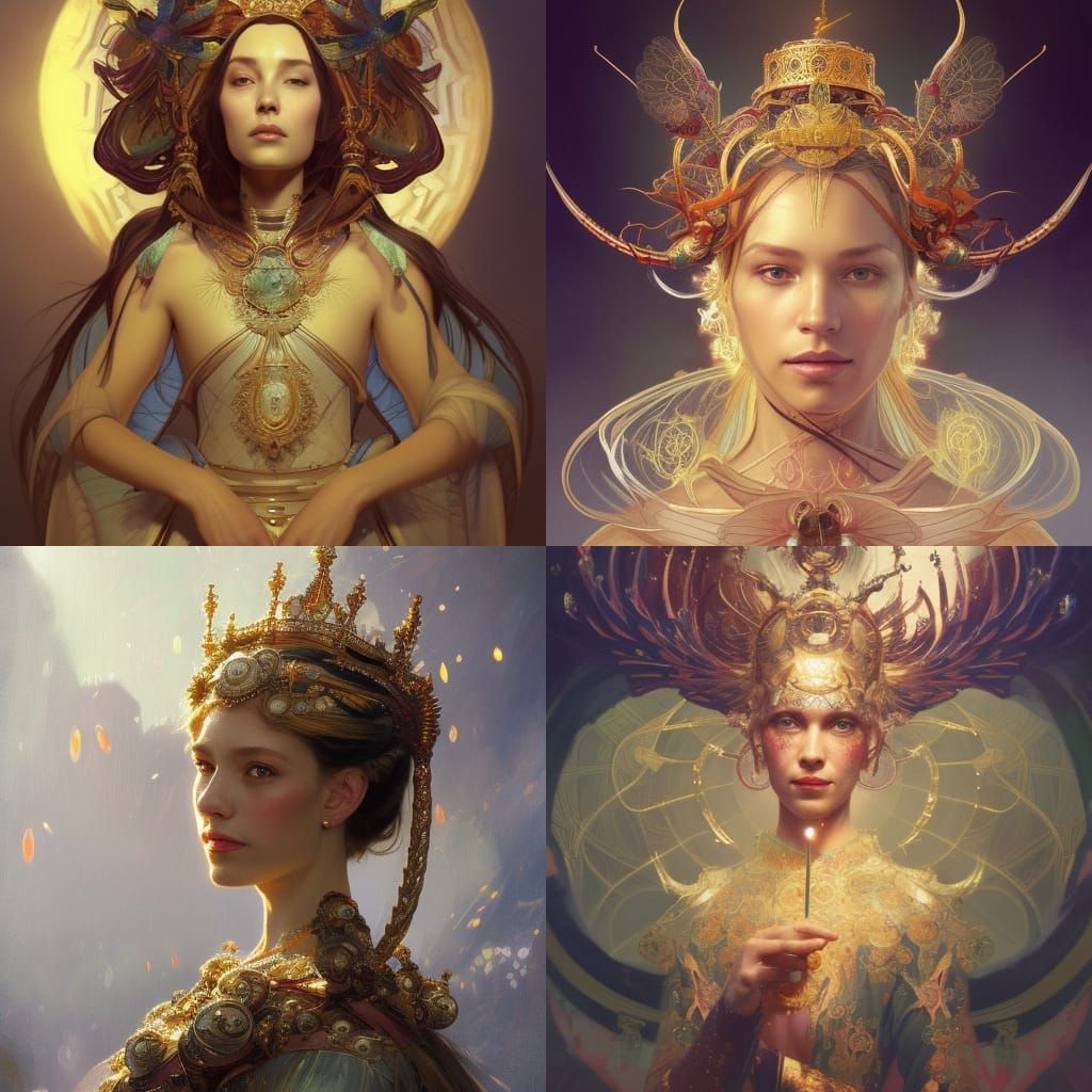 Dragonfly Queen Coronation: Hyperdetailed Portrait