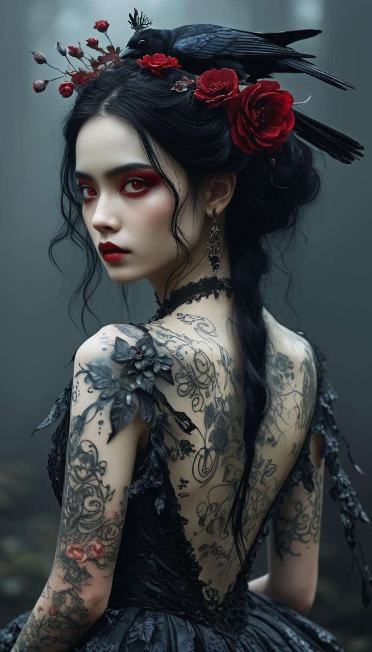 Ethereal Fairy in Dark Mystical Landscape