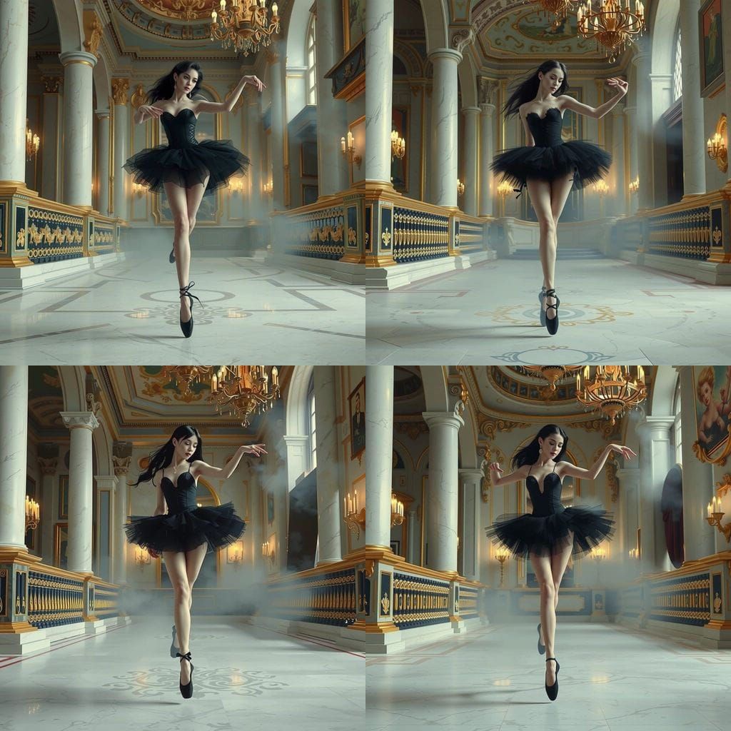 A Gothic Ballerina Dances in a Victorian Dreamscapescape