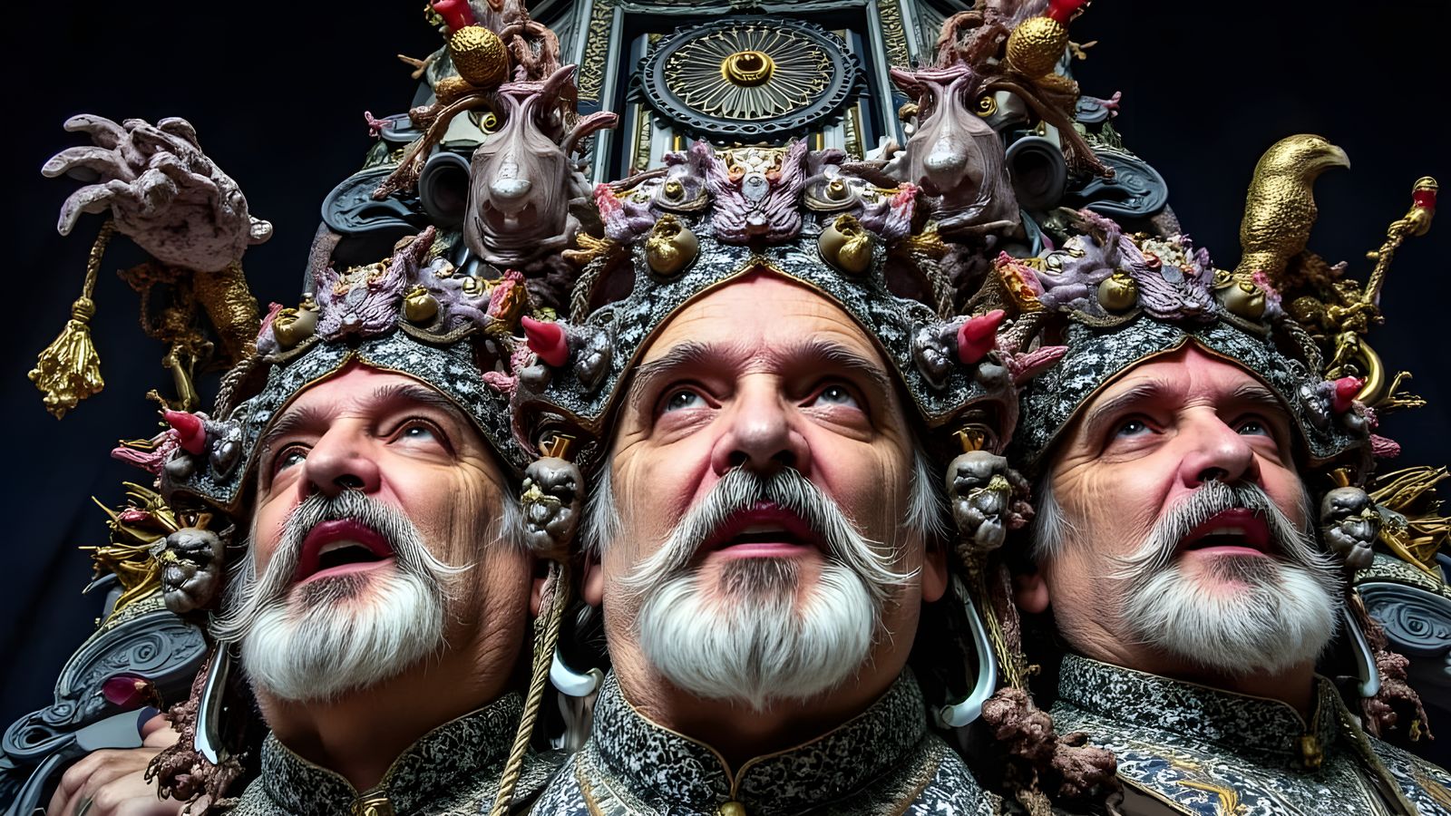 Quantum AI Cryptids in Surreal Baroque Landscapes