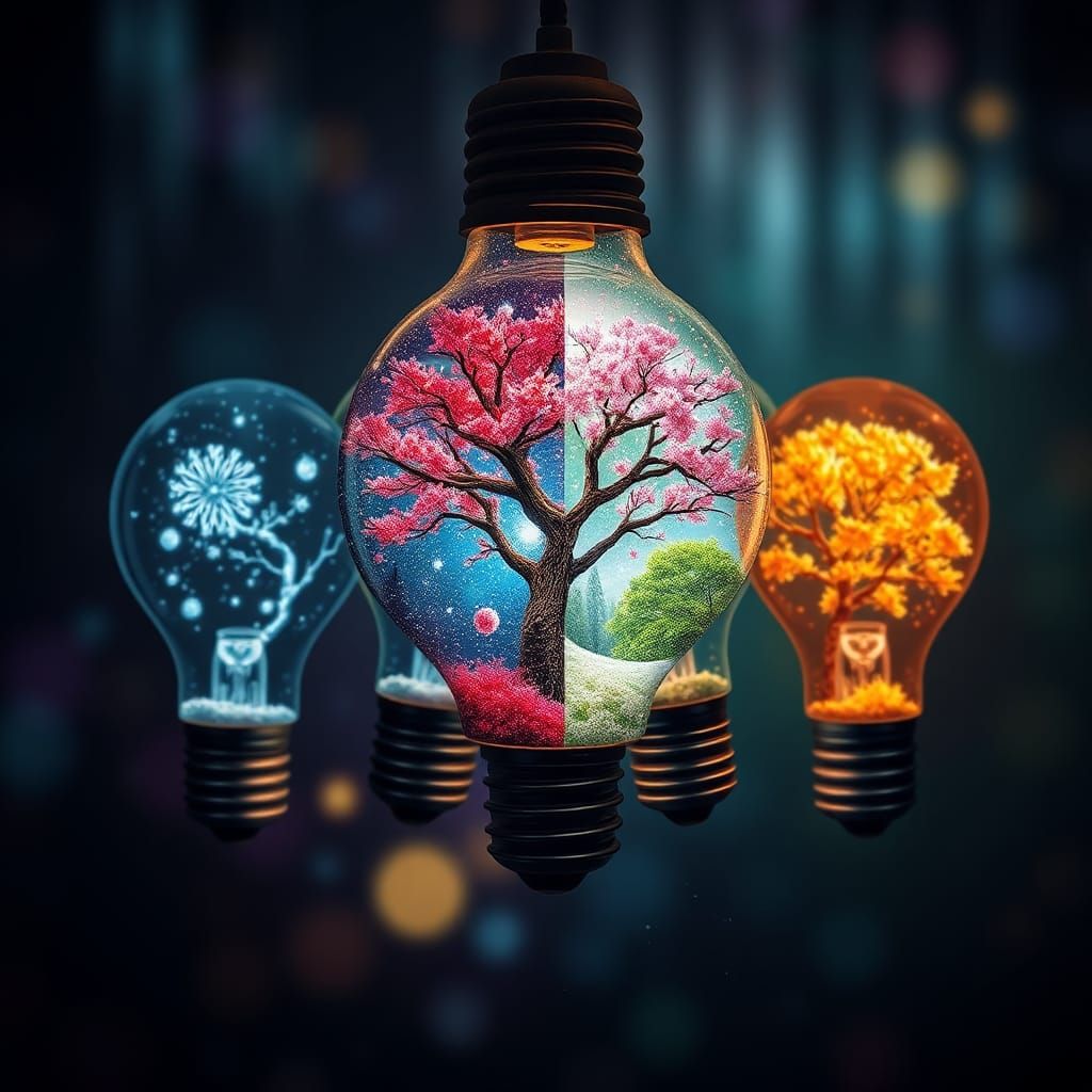 Four Seasons Magic Inside Lightbulbs