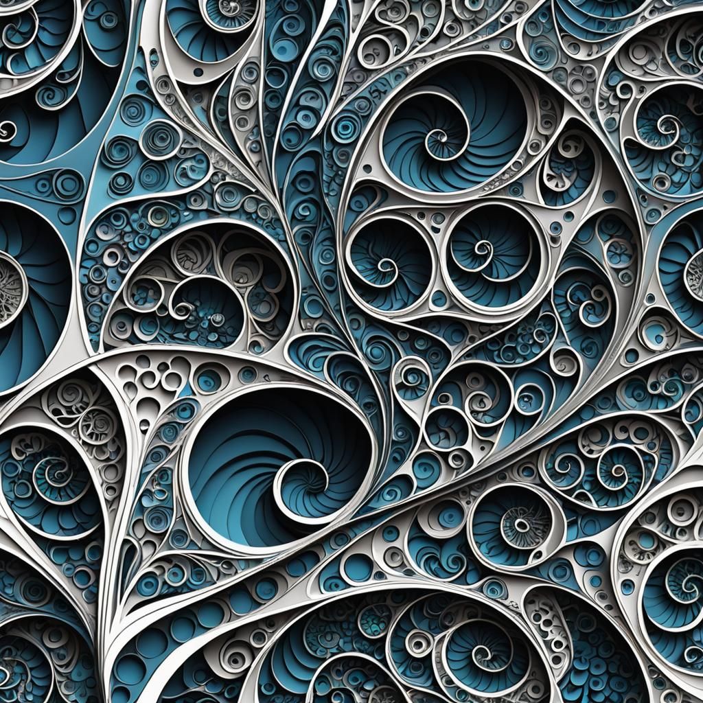 Abstract Vector Fractal with 3D Shading