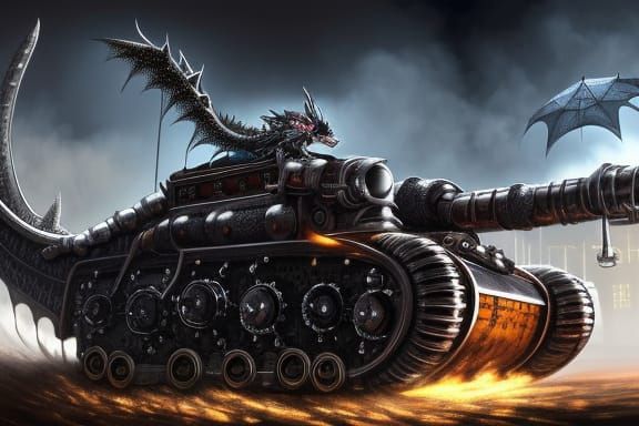 Steelpunk Dragon Robot with Visible Mechanical Details