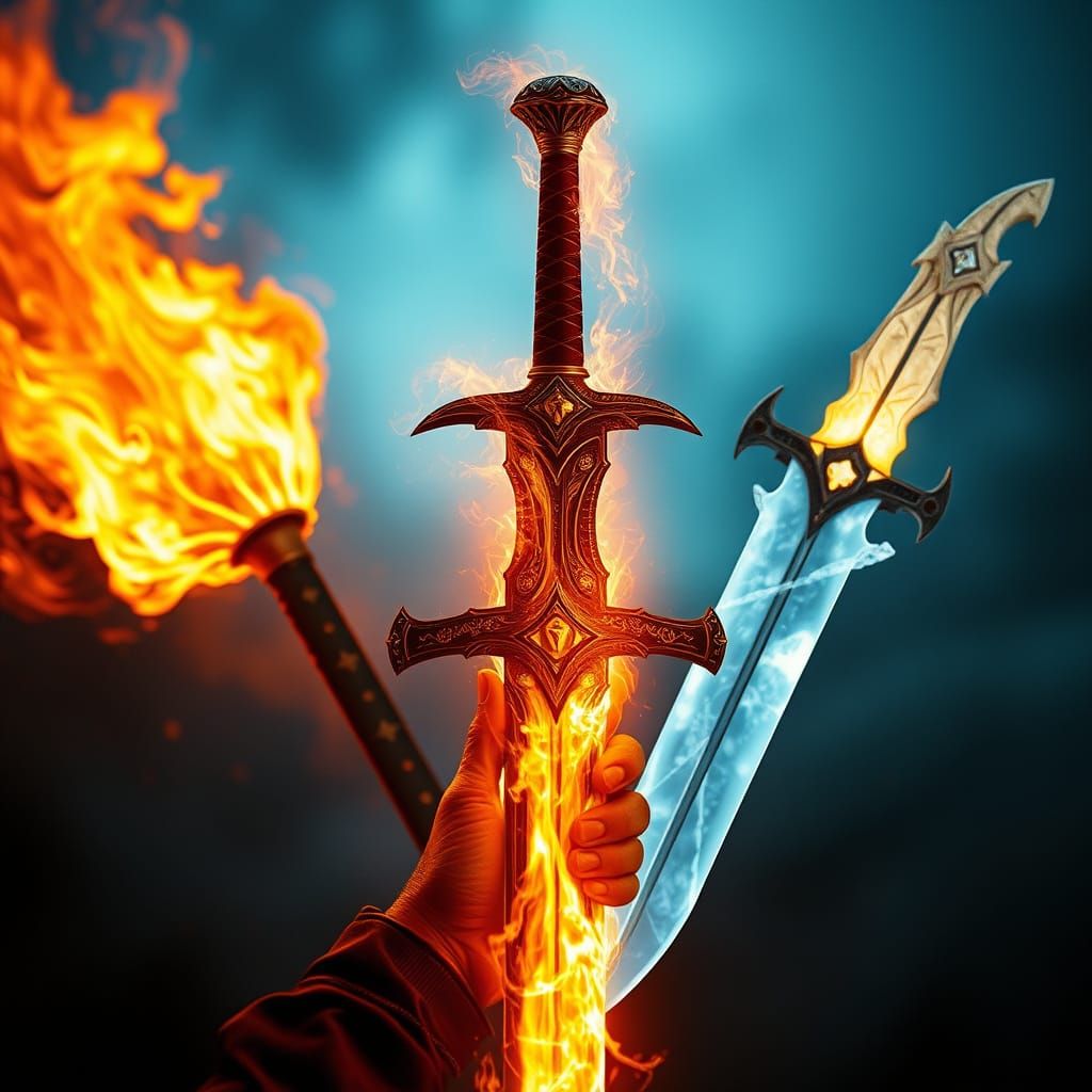 Epic Fantasy Sword in Cinematic Film Style