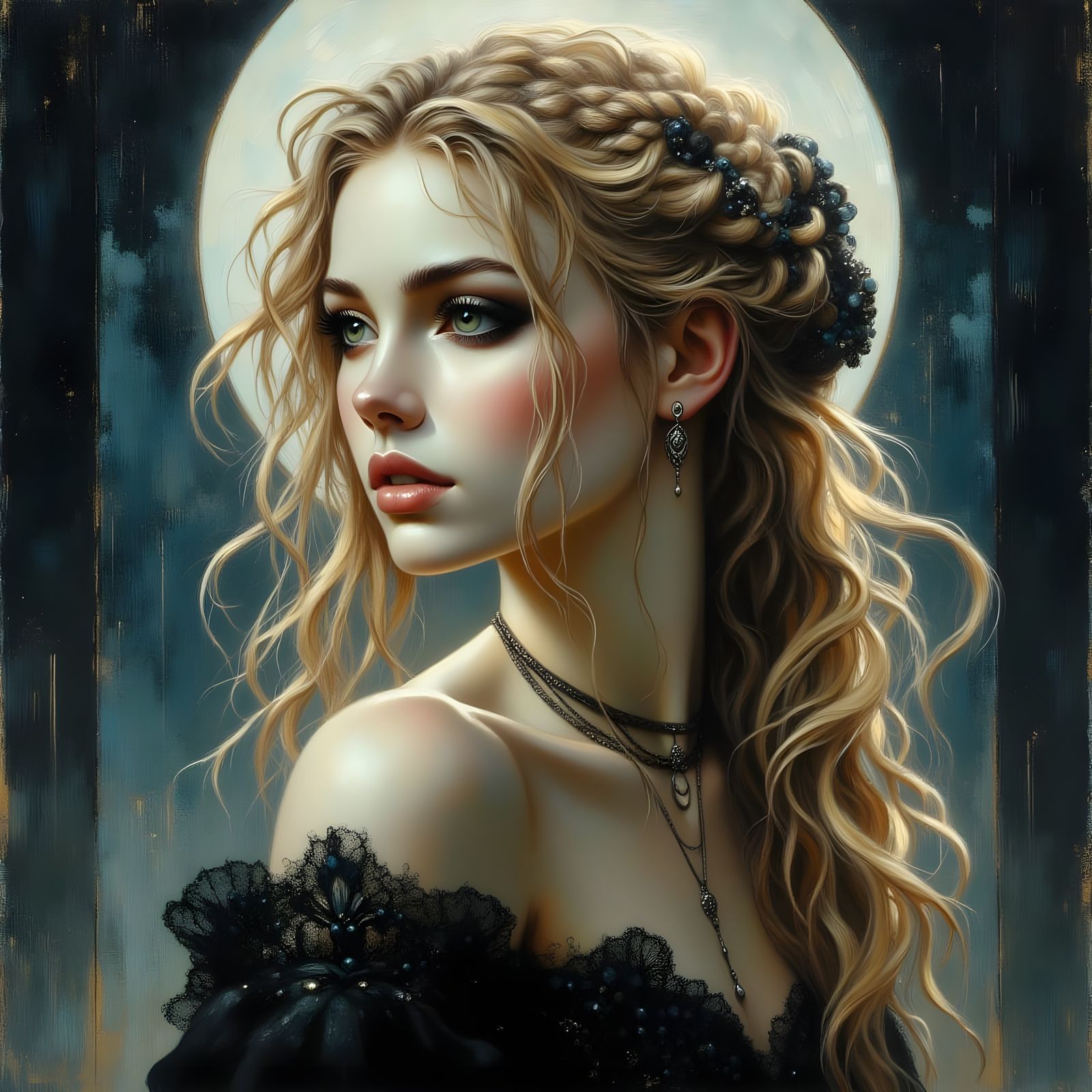 Norse Goddess Portrait in Romantic Goth Fantasy Style