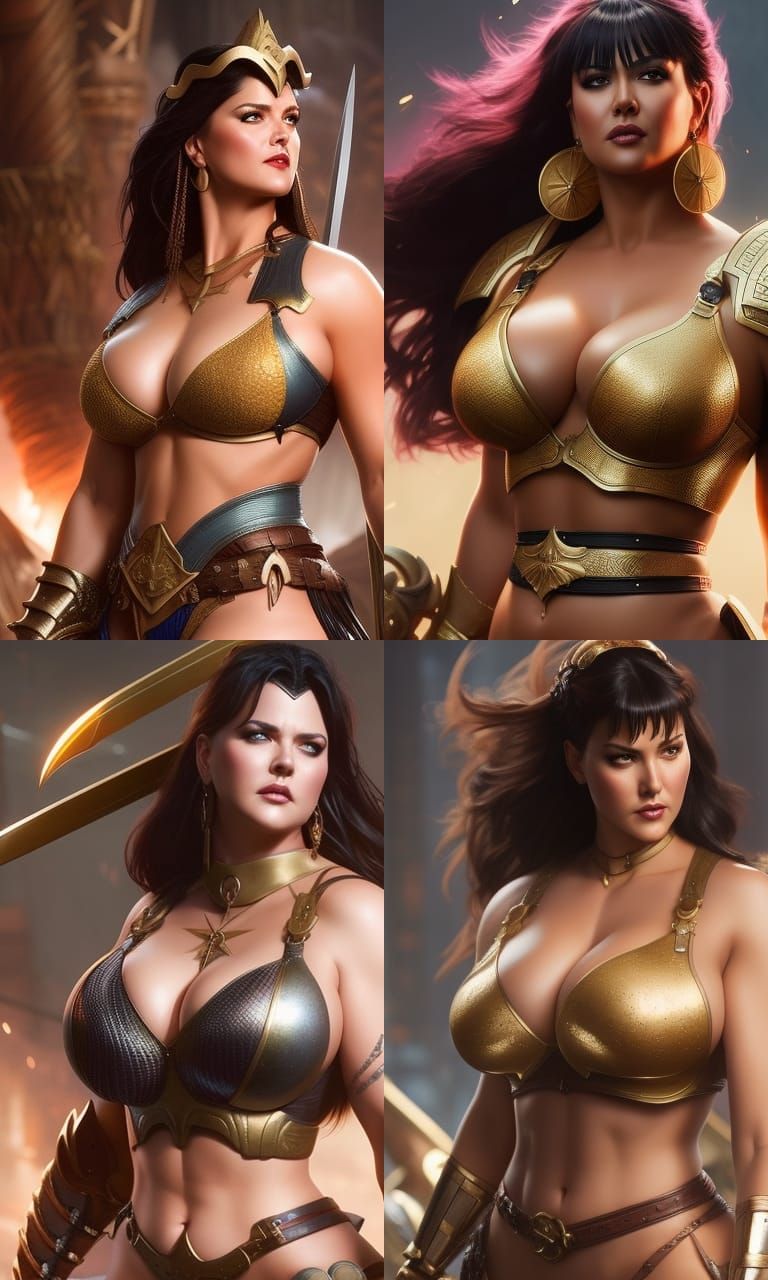 Voluptuous Warrior Princess: A Detailed Digital Rendering