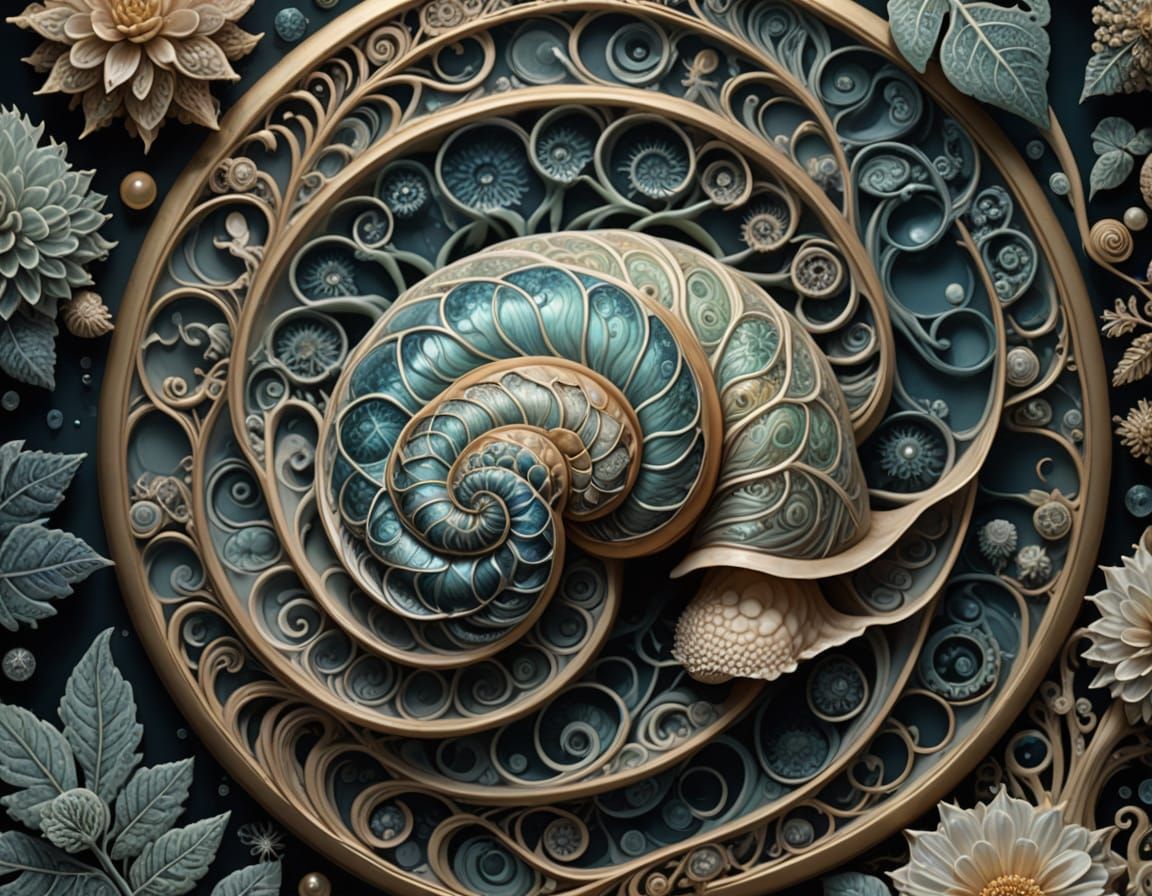 Spiral Snail Shell Embodies Golden Ratio and Fibonacci Seque...