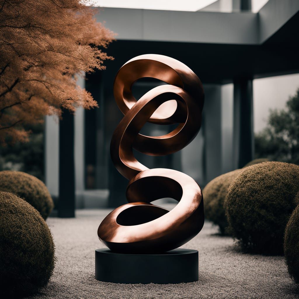 Ethereal Copper Sculpture in Museum Setting