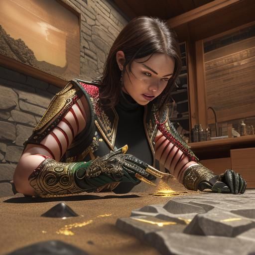 Abstract Metallic Rockscape in 3D