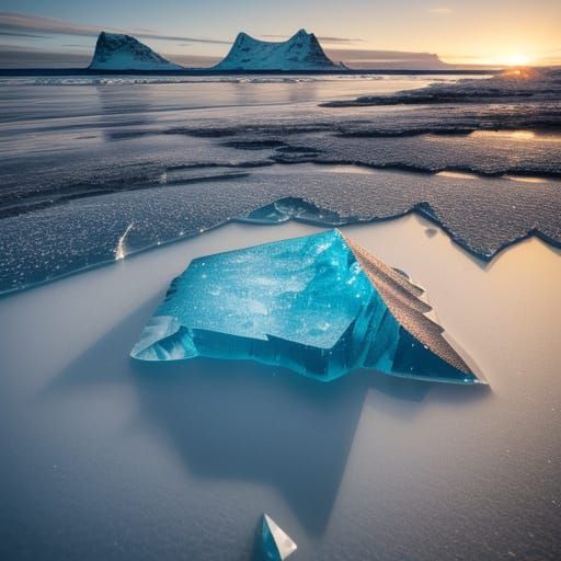 Serenity of Glacial Ice on Iceland's Diamond Beach