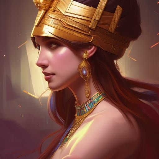 Egyptian Princess Portrait in Hyperdetailed Style