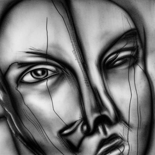 Monochromatic Gothic Roman Statue in Futuristic Style