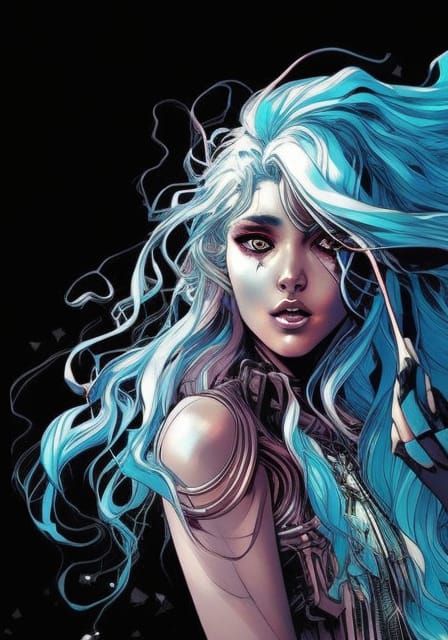 Ethereal Silver-Haired Girl in Anime Style